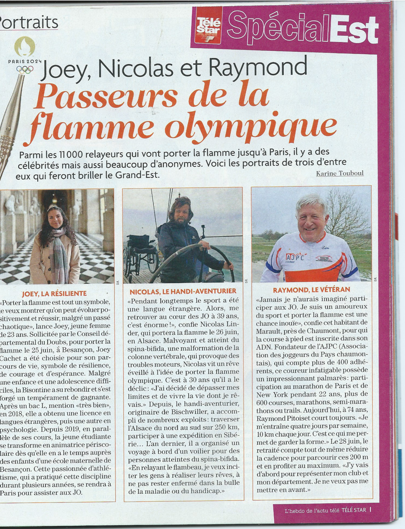 Article Passeurs de la flamme olympique